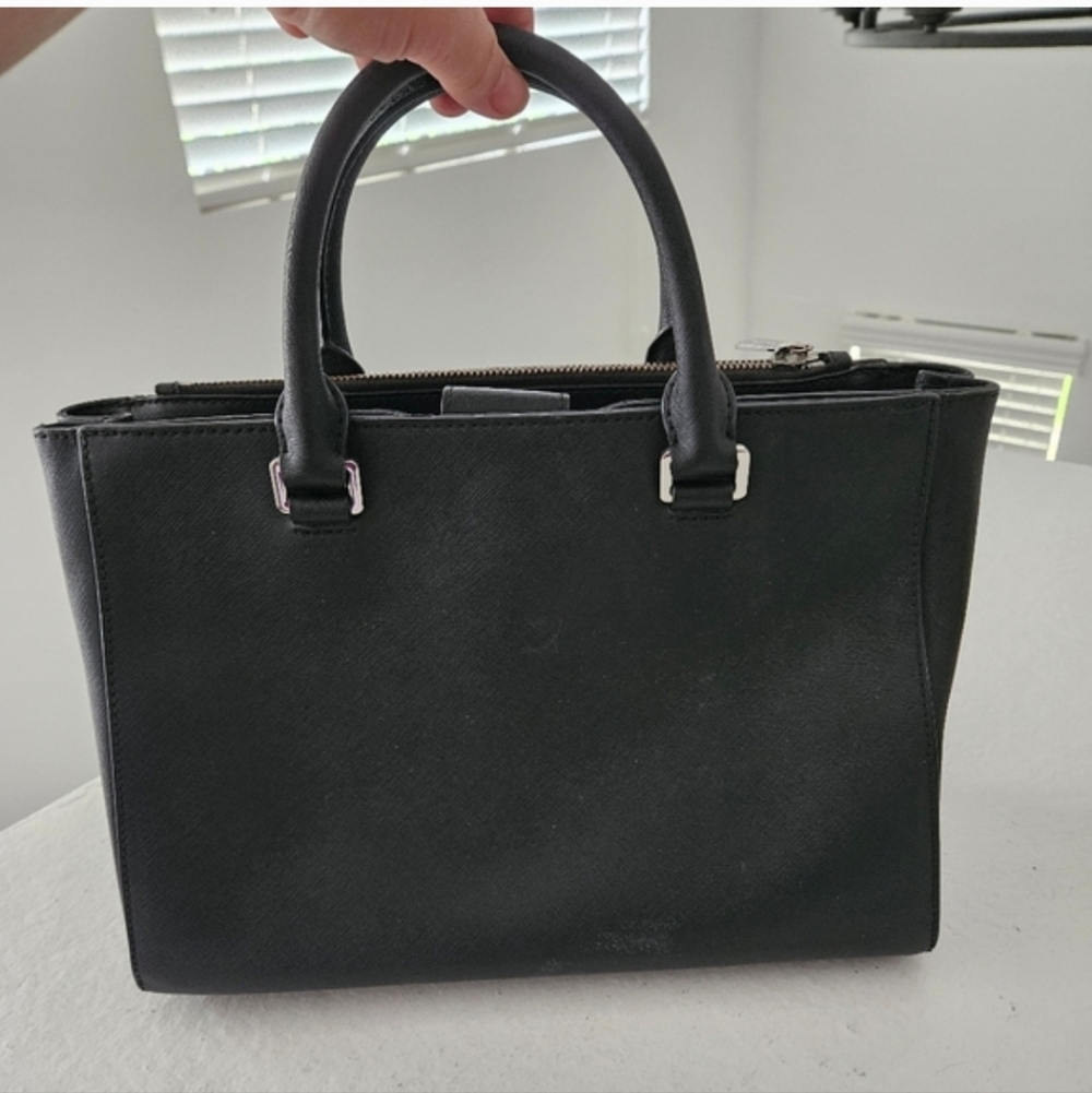Michael Kors Savannah Black Saffiano Leather Satchel Crossbody Bag - Picture 3 of 8